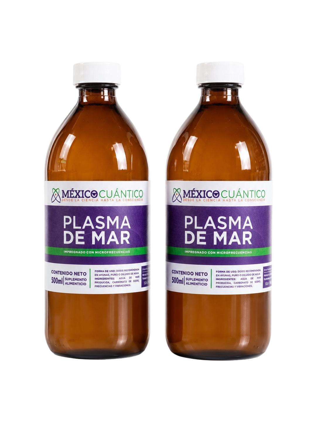 Paquete de 2 botellas de Plasma de Mar de 500 ml — México Cuántico