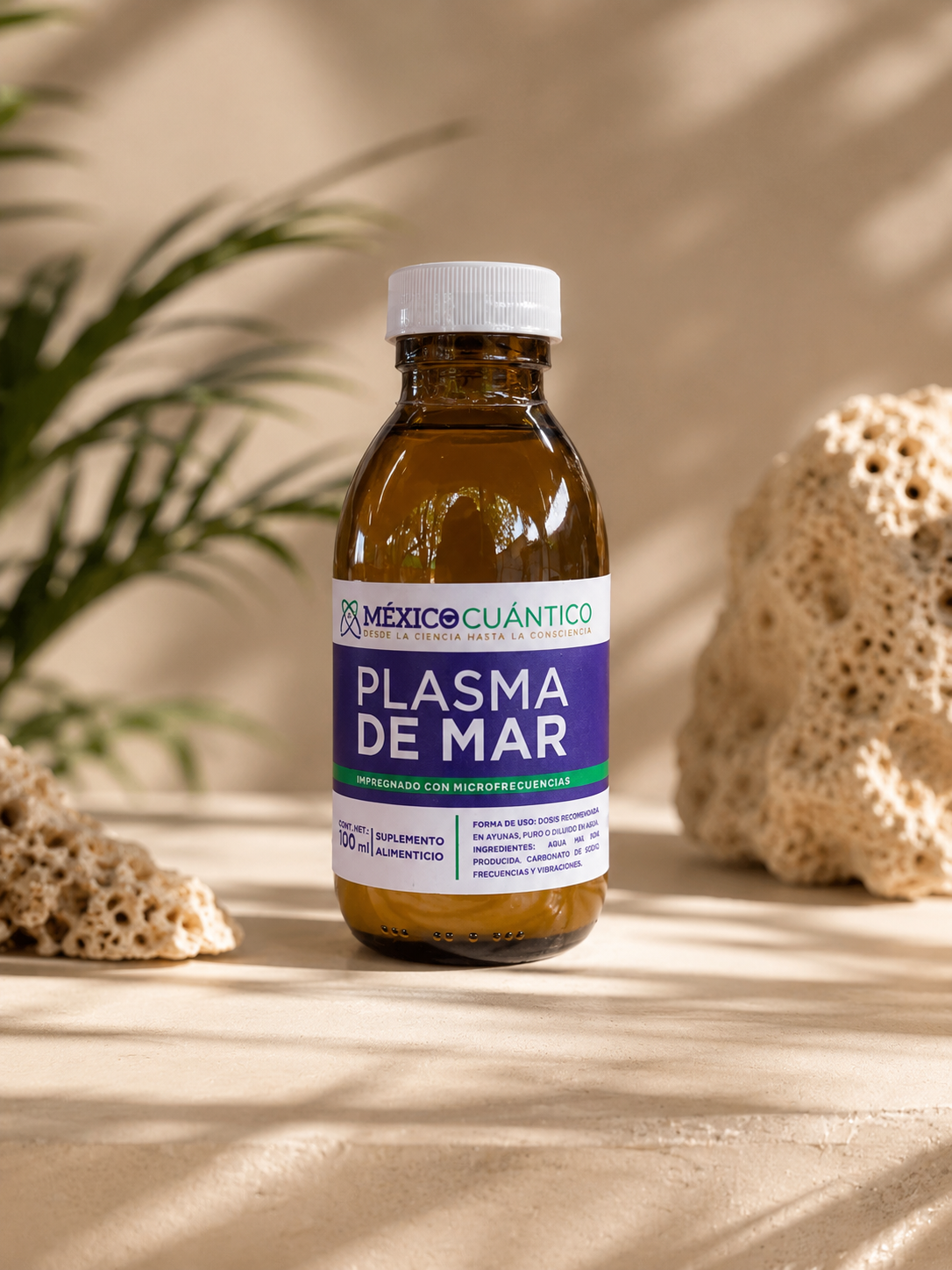 Botella de 100 ml de Plasma de Mar México Cuántico